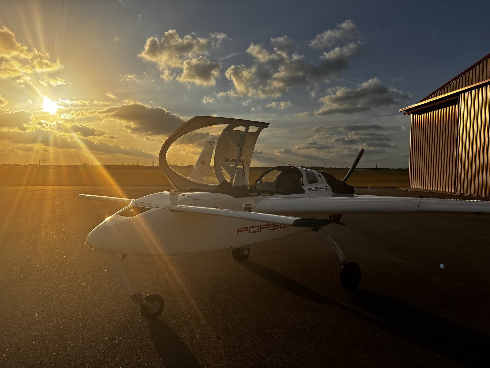 Cozy MK-IV at sunset over the Pacific