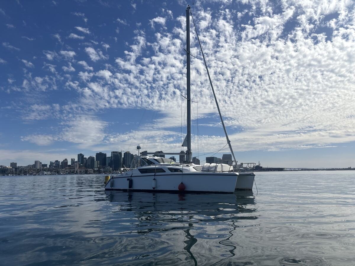Odyssey Cat at anchor